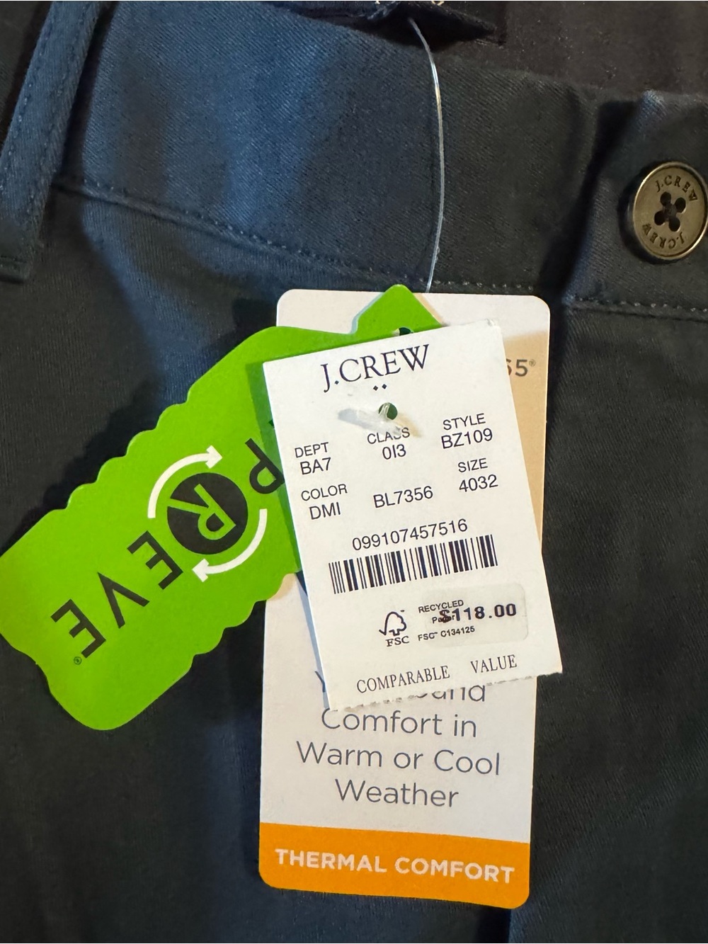NWT 40x32 men’s jcrew Slim-fit TruTemp365 chino pant
Deep midnight - Picture 3 of 4